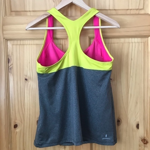 New Balance Lightning Dry neon racer back tank size large - Picture 4 of 10